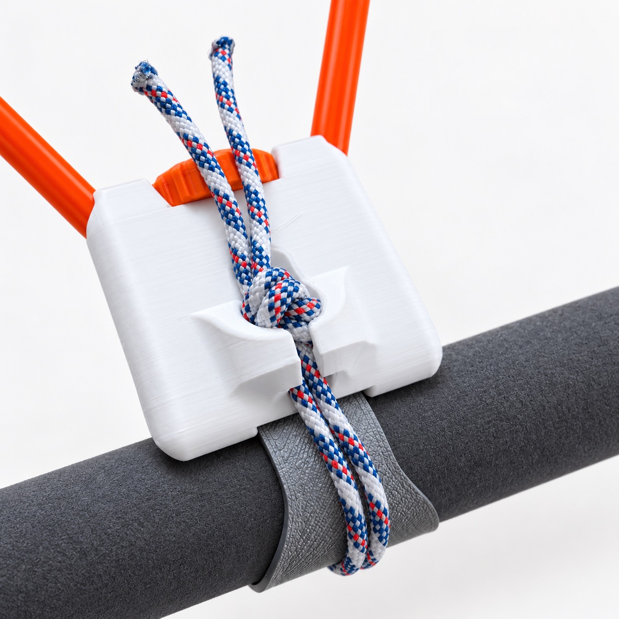 Close-up van de bevestiging en knoop — bekijk groter
